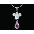 2 részes ékszerszett rózsaszín és áttetsző CZ kristályokkal (0002.)