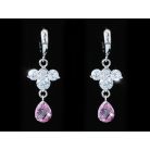 2 részes ékszerszett rózsaszín és áttetsző CZ kristályokkal (0002.)