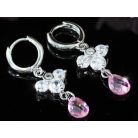 2 részes ékszerszett rózsaszín és áttetsző CZ kristályokkal (0002.)
