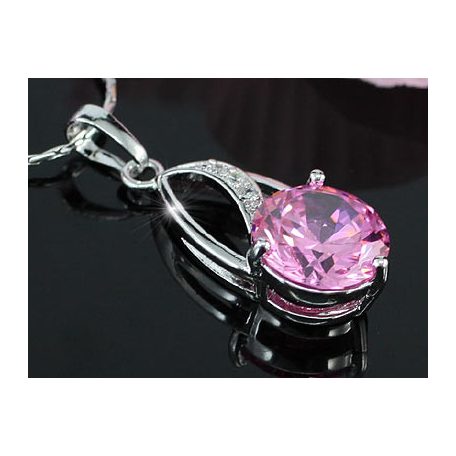 2 részes ékszerszett rózsaszín CZ kristályokkal (0005.)