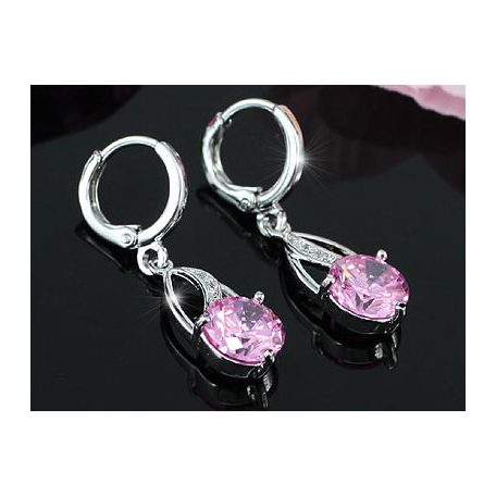 2 részes ékszerszett rózsaszín CZ kristályokkal (0005.)