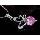 2 részes kisméretű pillangó ékszerszett rózsaszínű CZ kristályokkal (0046.)