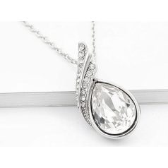   Fehérarannyal bevont esőcsepp ékszerszett áttetsző ausztriai kristályokkal (0559.)