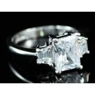 Fehérarannyal bevont "eljegyzési" gyűrű CZ kristályokkal #7 (0642.)