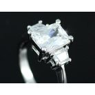 Fehérarannyal bevont "eljegyzési" gyűrű CZ kristályokkal #7 (0642.)