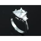 Fehérarannyal bevont "eljegyzési" gyűrű CZ kristályokkal #7 (0642.)