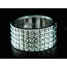 Fehérarannyal bevont karika gyűrű áttetsző ausztriai kristályokkal #7 (0633.)