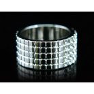 Fehérarannyal bevont karika gyűrű áttetsző ausztriai kristályokkal #7 (0633.)