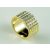 Arannyal bevont karika gyűrű áttetsző Swarovski kristályokkal #7 (0629.)