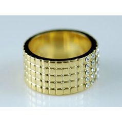   Arannyal bevont karika gyűrű áttetsző ausztriai kristályokkal #7 (0629.)