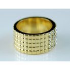 Arannyal bevont karika gyűrű áttetsző ausztriai kristályokkal #8 (0631.)