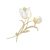 Arannyal bevont tulipán bross kagylóhéj díszítéssel és CZ  kristályokkal (0038.)