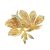 Arannyal bevont magnólia virág bross aranybarna CZ kristályokkal (0725.)