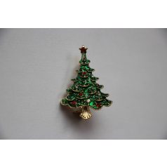   Kisméretű karácsonyfa bross cirkónia kristályokkal (0104.)