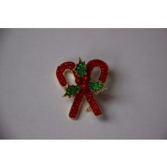   Arannyal bevont árpacukor bross áttetsző cirkónia kristályokkal (0537.)