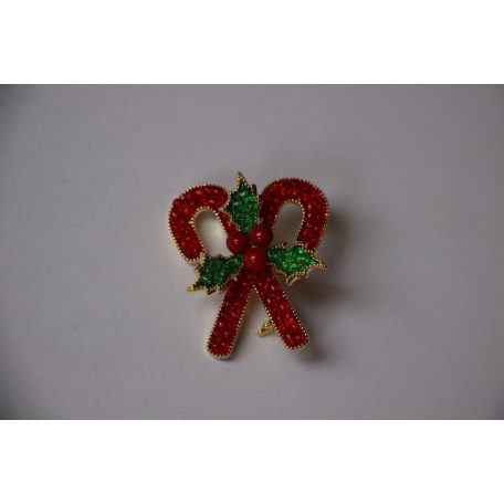 Arannyal bevont árpacukor bross áttetsző cirkónia kristályokkal (0537.)