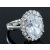 Fehérarannyal bevont klasszikus gyűrű nagy ovális CZ kristállyal #7 (0637.)