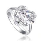 Fehérarannyal bevont 3,75 karátos csillogó gyűrű CZ kristállyal #7 (0640.)