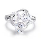 Fehérarannyal bevont 3,75 karátos csillogó gyűrű CZ kristállyal #7 (0640.)