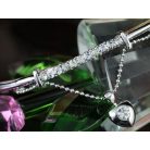 Fehérarannyal bevont szíves karperec ausztriai kristályokkal (0122.)