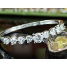 Fehérarannyal bevont 8,5 karátos szívfűzér karperec CZ kristályokkal (0120.)