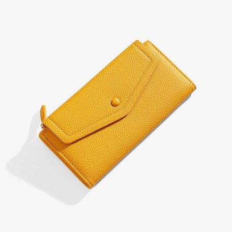 Nagy méretű sárga színű műbőr pénztárca  (1040.)