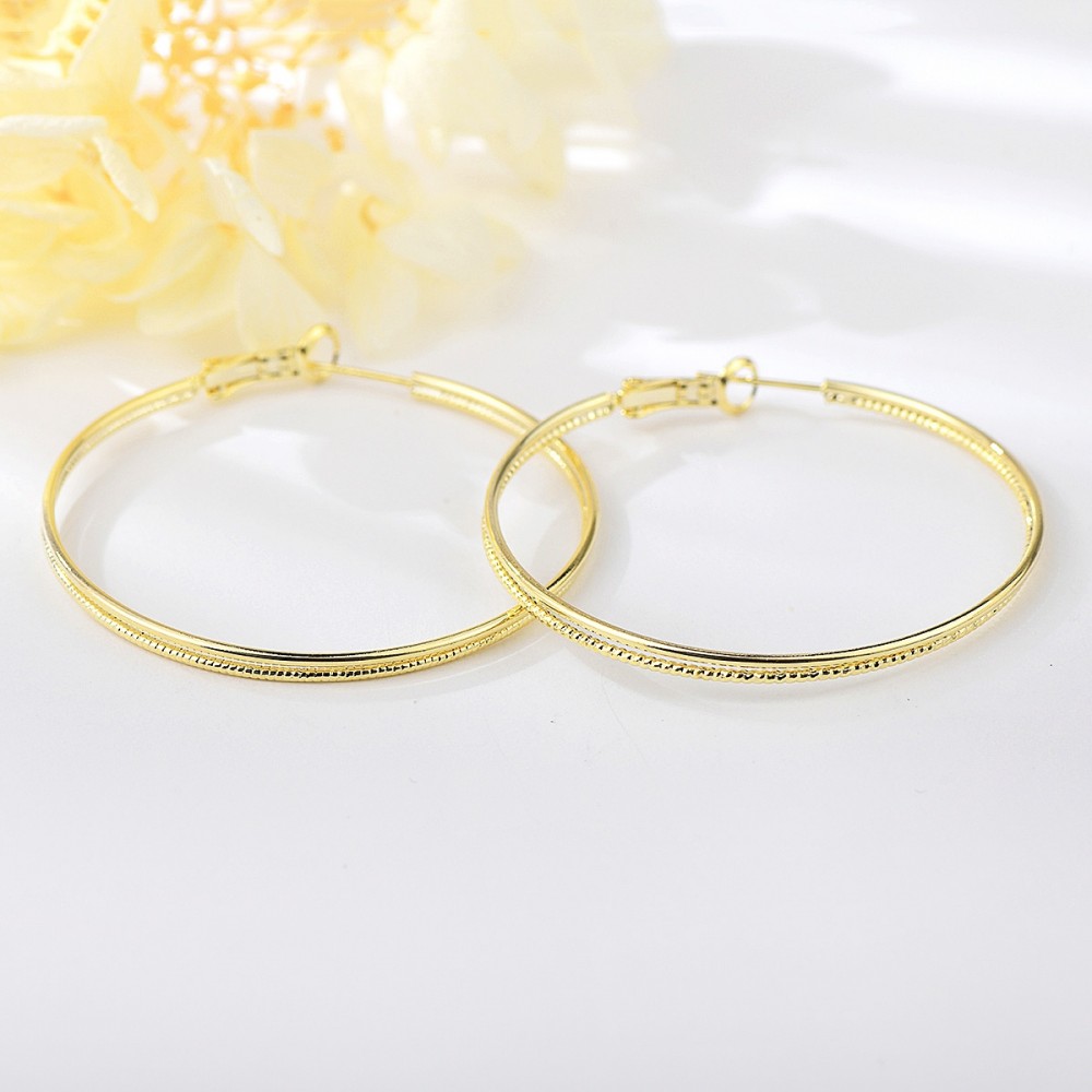 Image of Csodaszép, arannyal bevont dupla karika fülbevaló (5 cm -es) (0638.)