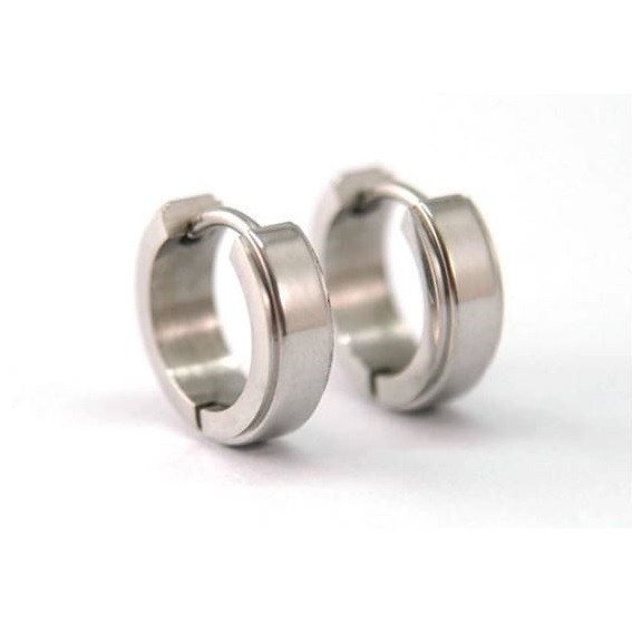 Image of Rozsdamentes acél férfi karika fülbevaló (4 mm-es) 1 pár (0371.)