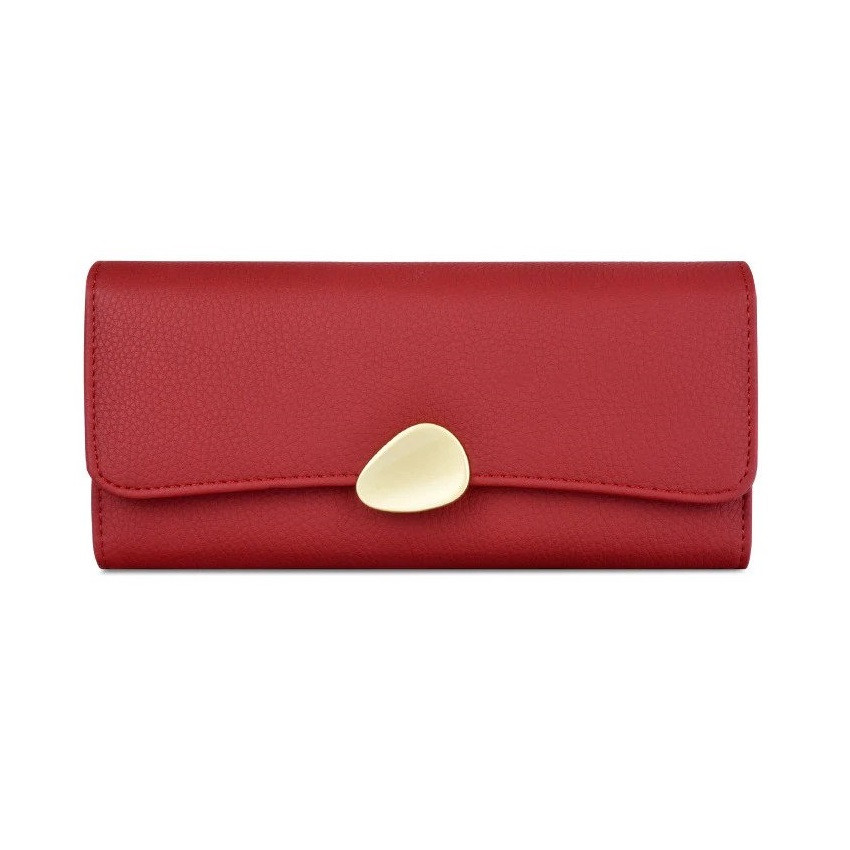 Image of Piros színű műbőr pénztárca modern díszcsattal (1031.)